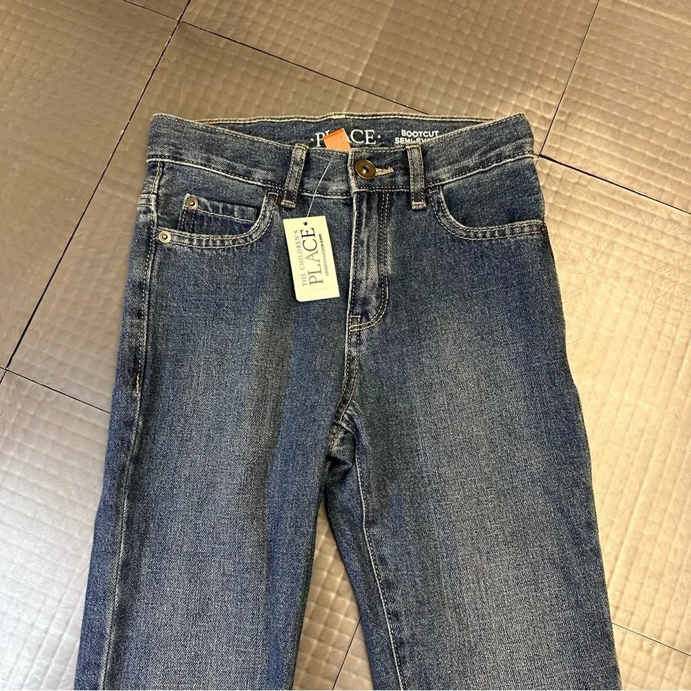 The Childrens Place Boys Bootcut Blue Jeans Pants Adj Waist Youth Kids Size 10